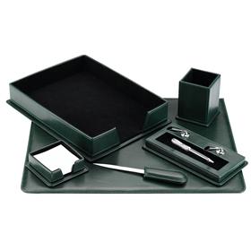 44－DSCB6 6 pcs synthetic leather desk set green
